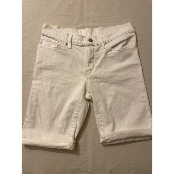 Levi's Pants - Levi's‎ White Denim Bermuda Shorts Womens Size 29 Cuffed Casual